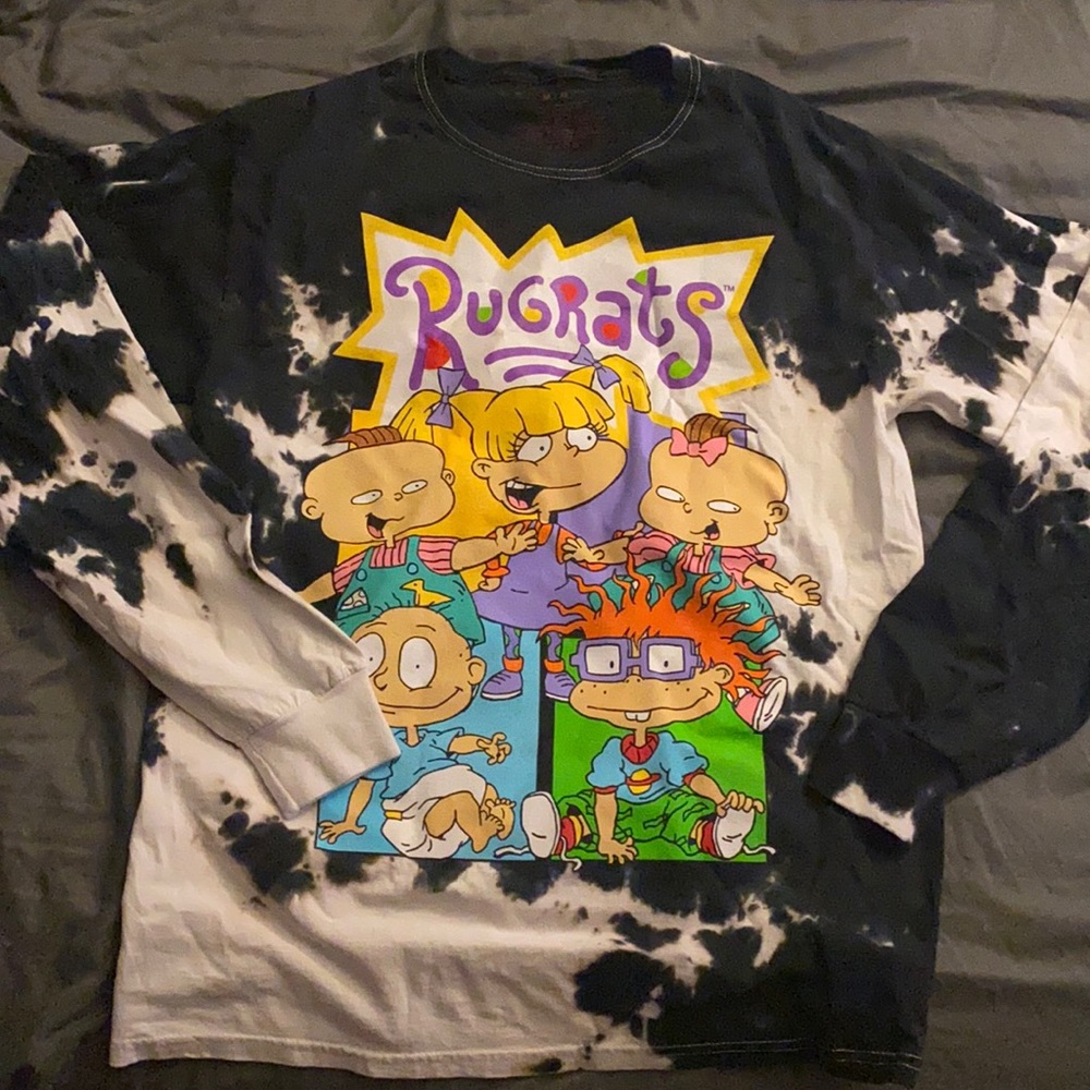 NWOT rugrats black and white tie dye long sleeve shirt